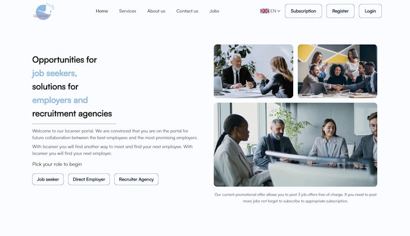 Aperçu du site iscareer.com
